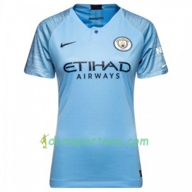 Koszulka Manchester City Damska Domowe Koszulki Piłkarskie 2018-2019 Krótki Rękaw